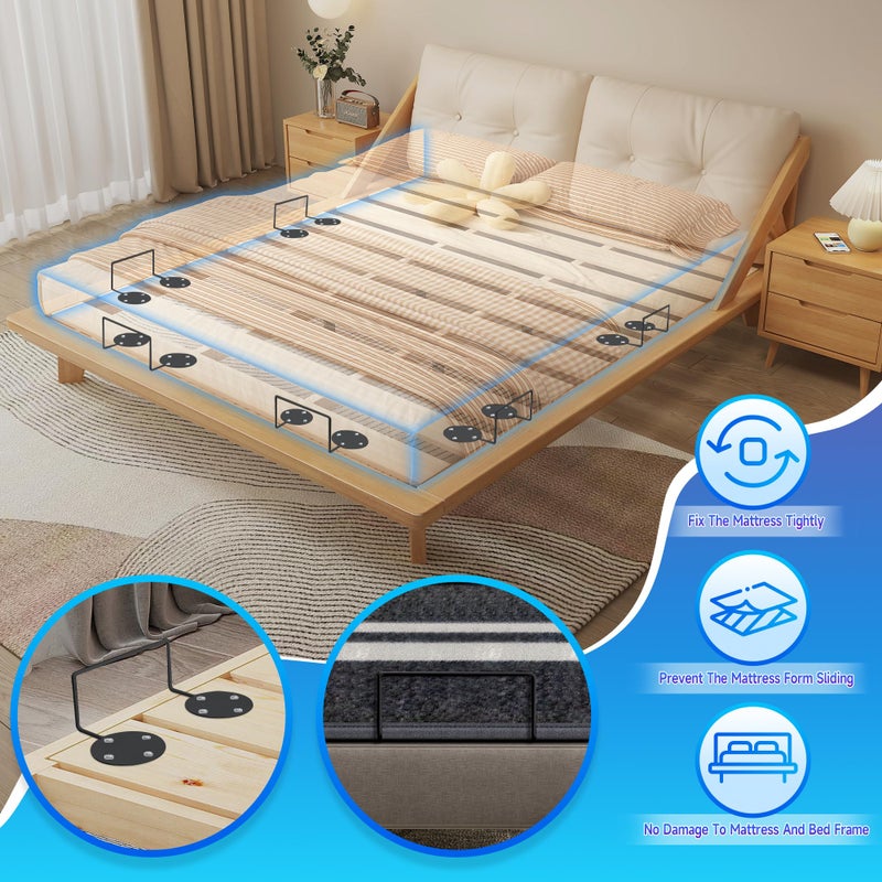 Laowu 6 Pack Mattress Retainer Bar Keep Mattress Stopper from Sliding  Non Slip Mattress Gaskets for Bed Frame  Mattress Slide Stopper  Anti Slip Mattress Gripper  Mattress Brackets to Prevent Sliding - Image 2